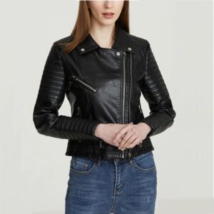 Veste en cuir femme mode