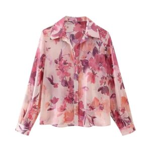 Chemise boutonnée à imprimé floral